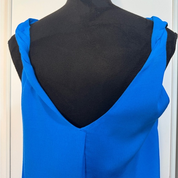Zara Asymmetrical Sleeveless Blouse Blue - Picture 8 of 10